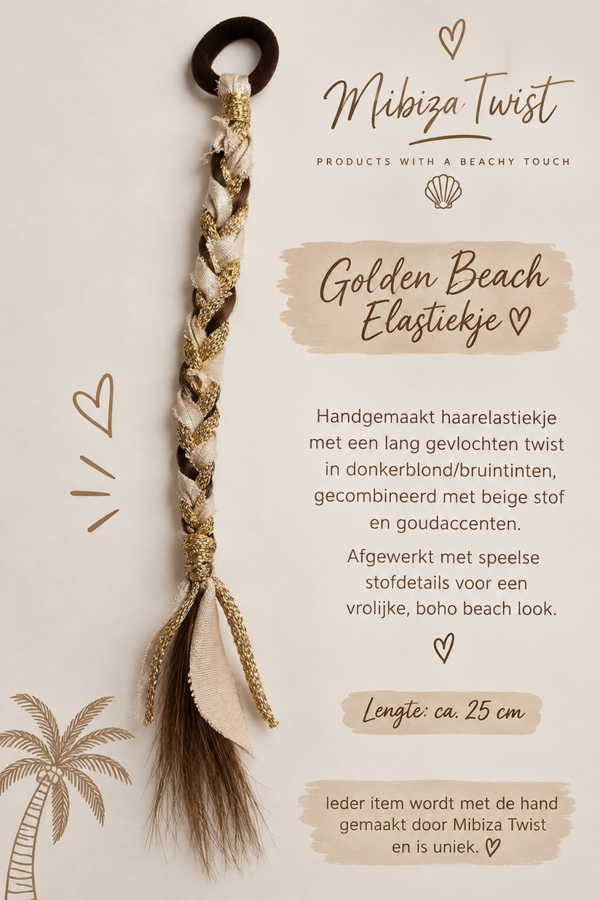 Golden Beach Braid Elastiekje 🤎✨