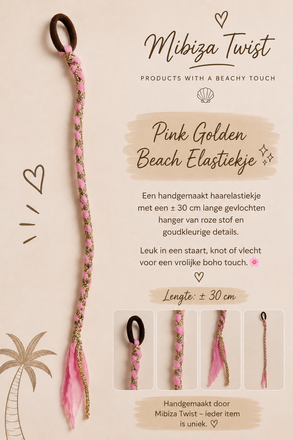 Pink Golden Beach Elastiekje 🩷