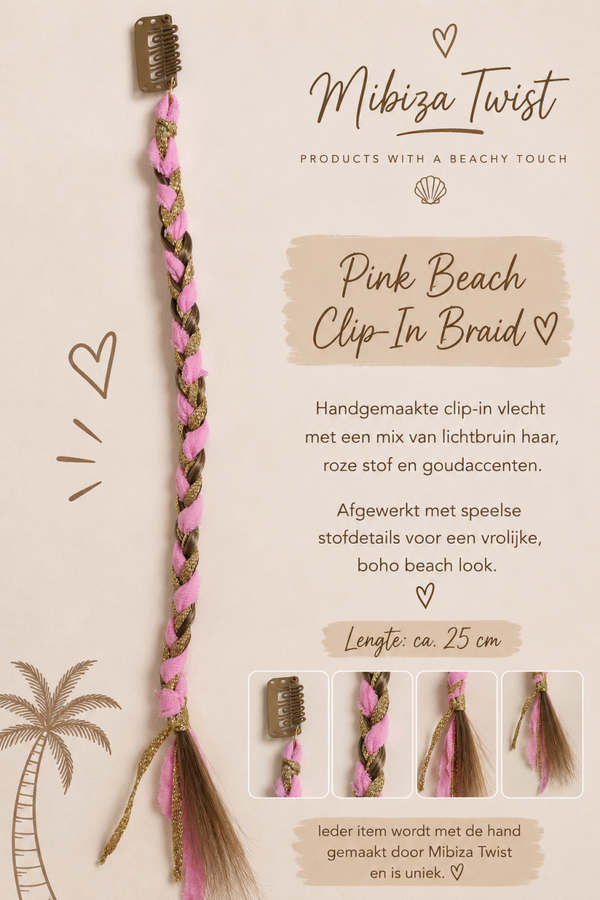 Pink Beach Clip-in braid🩷