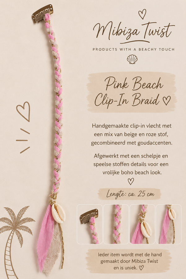 Pink Beach Clip-in braid🩷