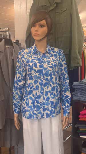 Chemisier fleuri bleu- Ref 6617