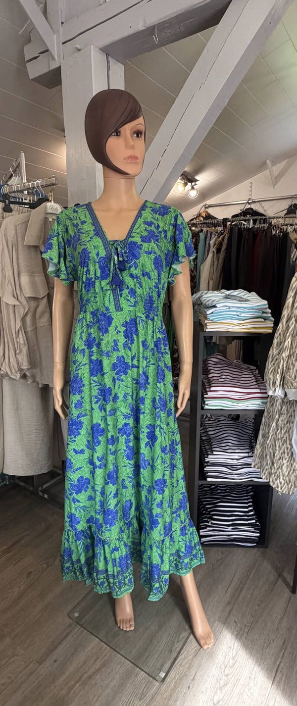 Robe longue verte et bleue- Ref R160#