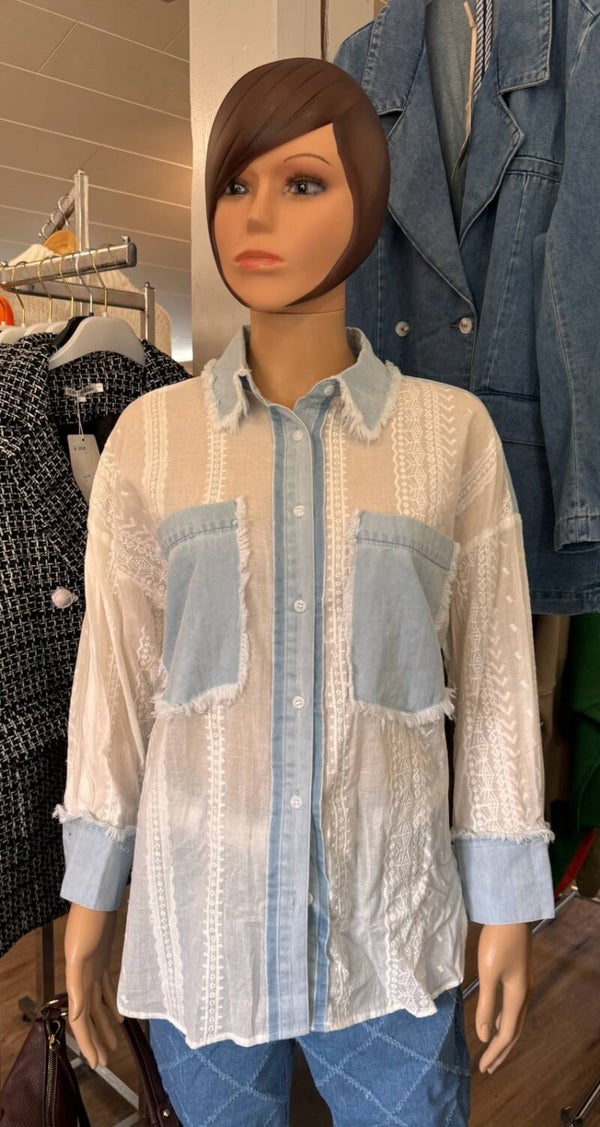 Chemise blanche brodée -Ref 3364