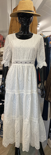 Robe longue doublée blanche - Réf 8866