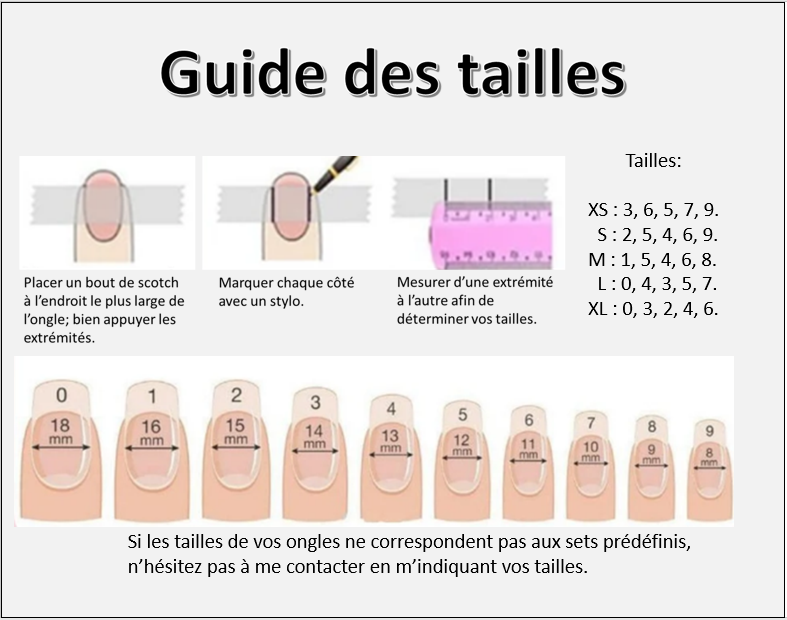 Guide des tailles myournails — free download