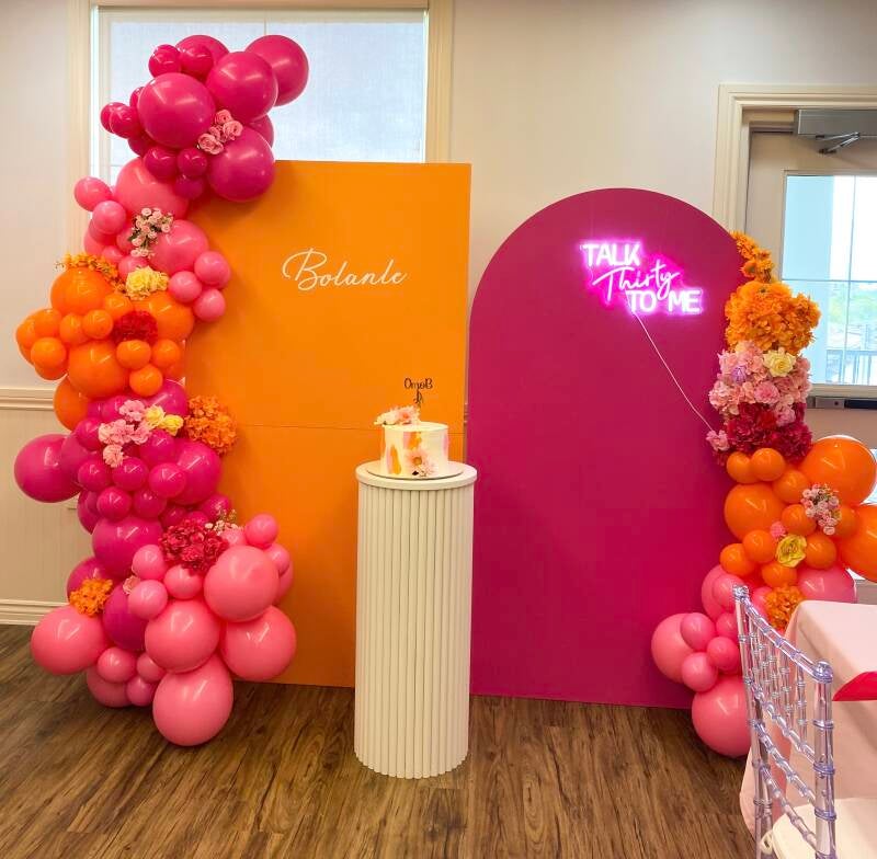 Orange &amp; Pink Backdrop Decoration