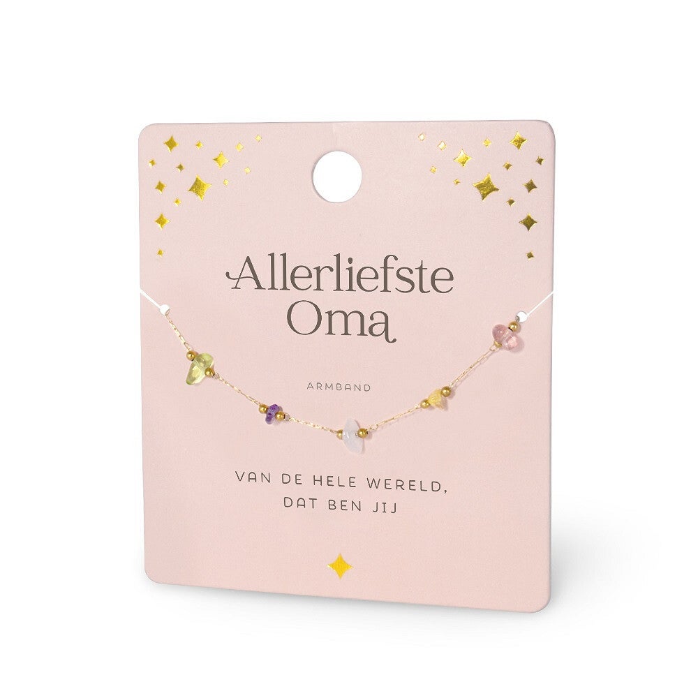 Edelstenen Armband: Allerliefste Oma