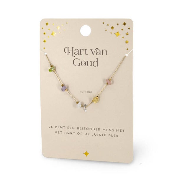 Edelstenen Ketting: Hart van Goud