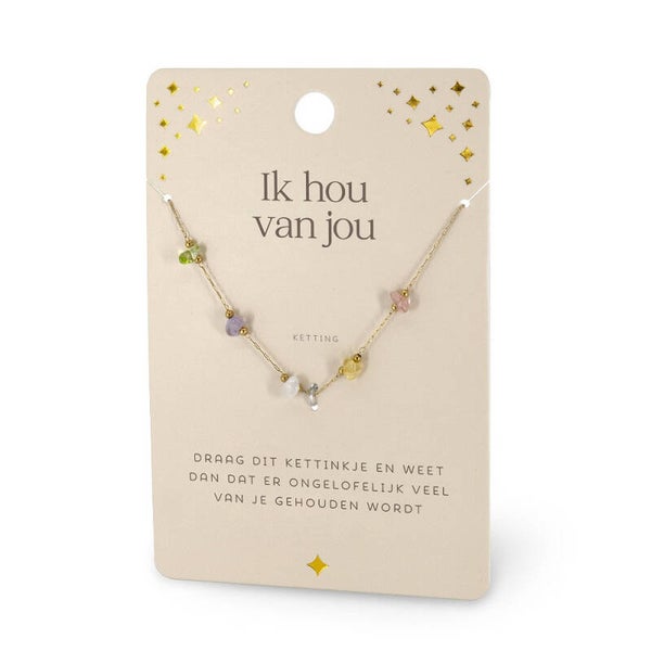 Edelstenen Ketting: Ik hou van jou