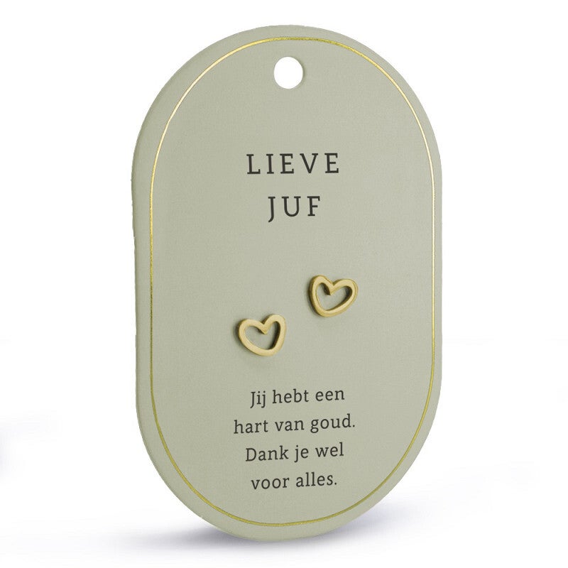 Oorbellen: Goud - Lieve Juf