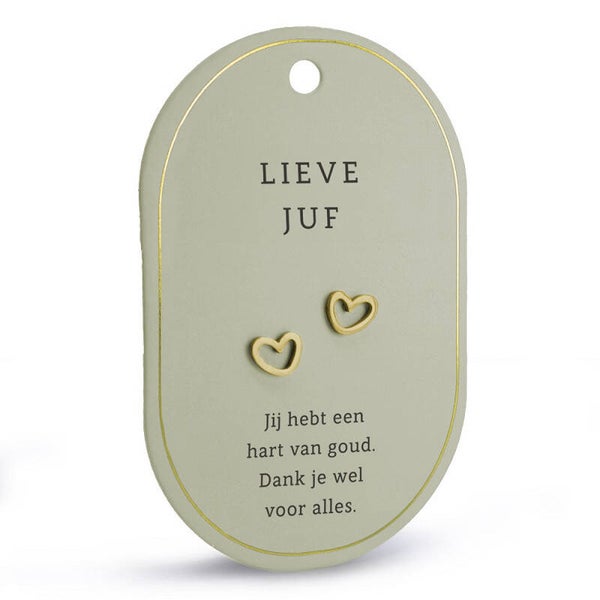 Oorbellen: Goud - Lieve Juf