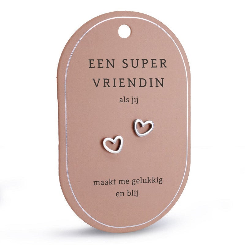 Oorbellen: Zilver - Een super vriendin