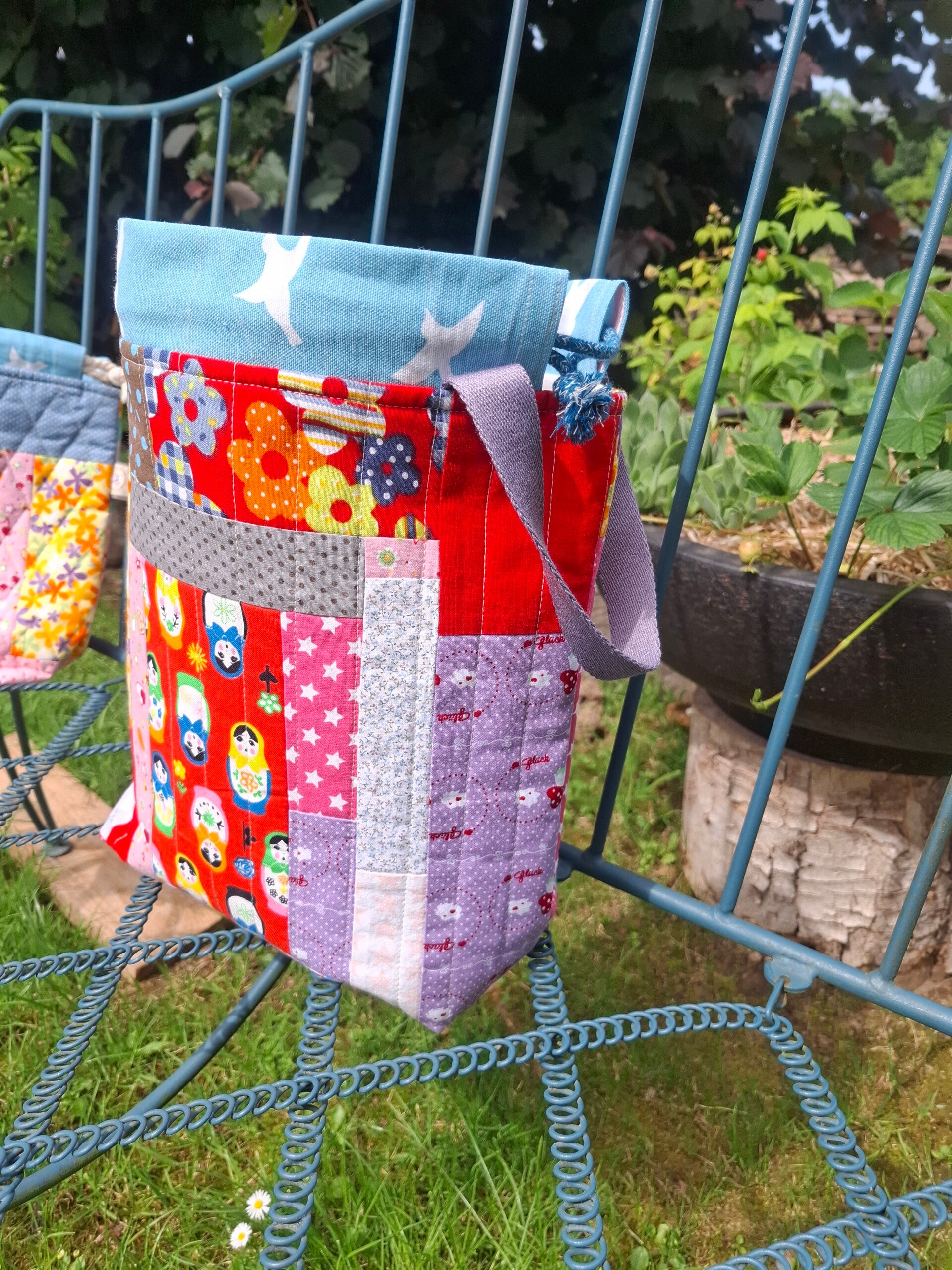 Projektbeutel Strickbeutel Tasche Patchwork