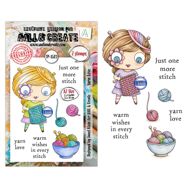 Creative Types A7 Stamp Sets Yarn Love by Janet Klein