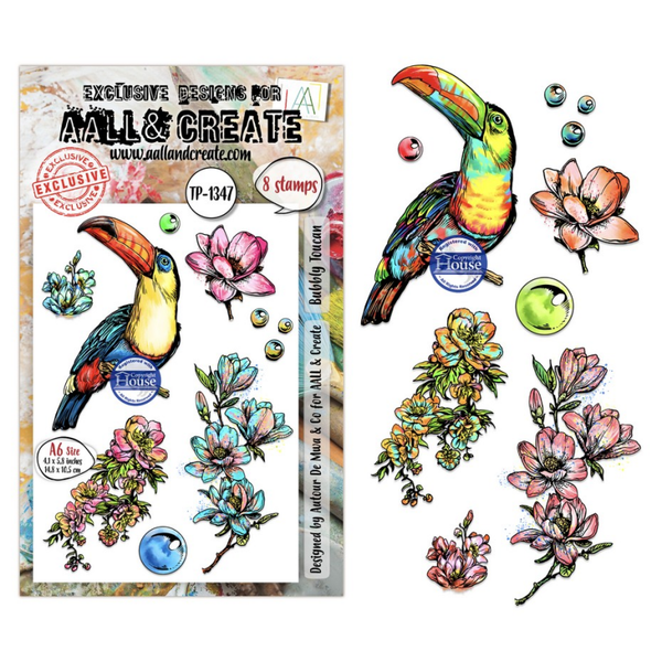 Hearted Nature A6 Stamp Sets Bubbly Toucan by Autour De Mwa & Co