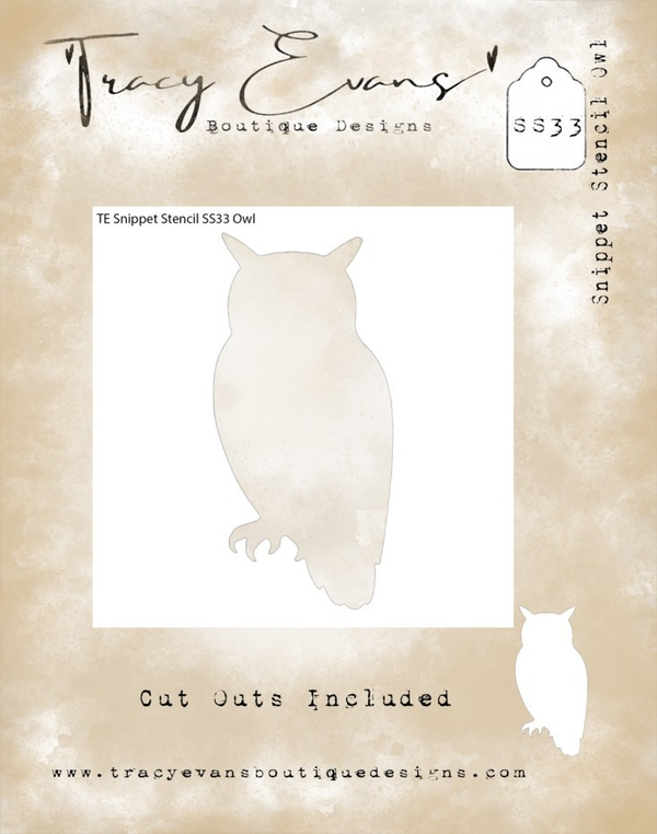 Owl 4x4 Inch Snippet Stencil (SS033)