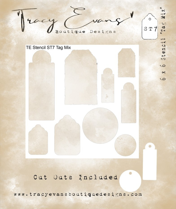 Tag Mix 6x6 Inch Stencil (ST007)
