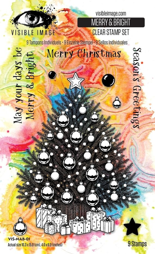 Christmas Wrapped Up 4x6 Inch Stamp Set Merry & Bright by Mark Alexander