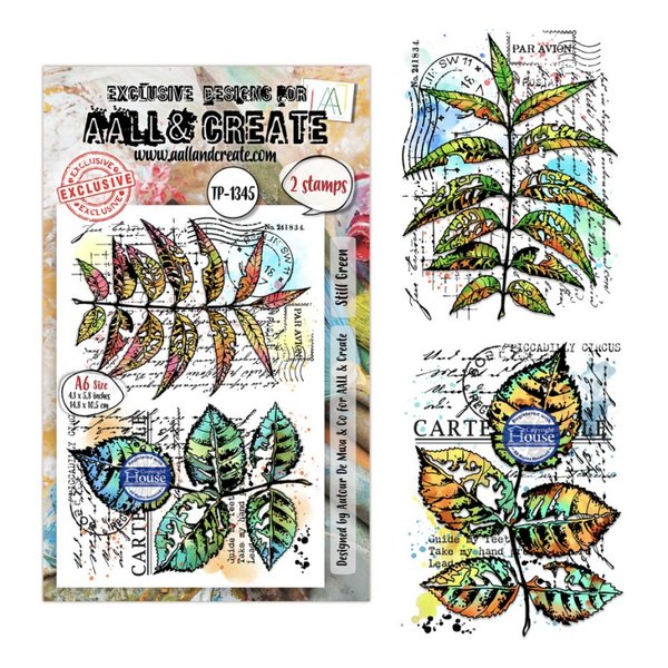 Hearted Nature A6 Stamp Sets Still Green by Autour De Mwa & Co