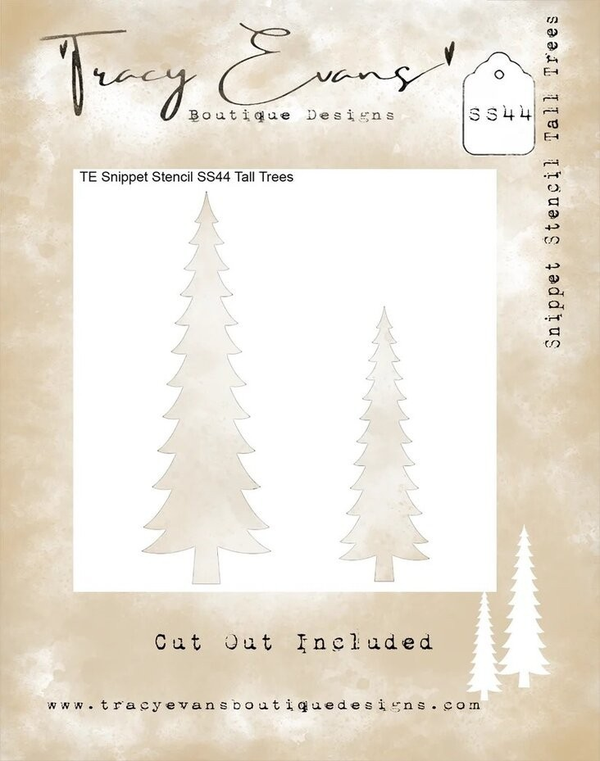 Tall Trees 4x4 Inch Snippet Stencil (SS044)