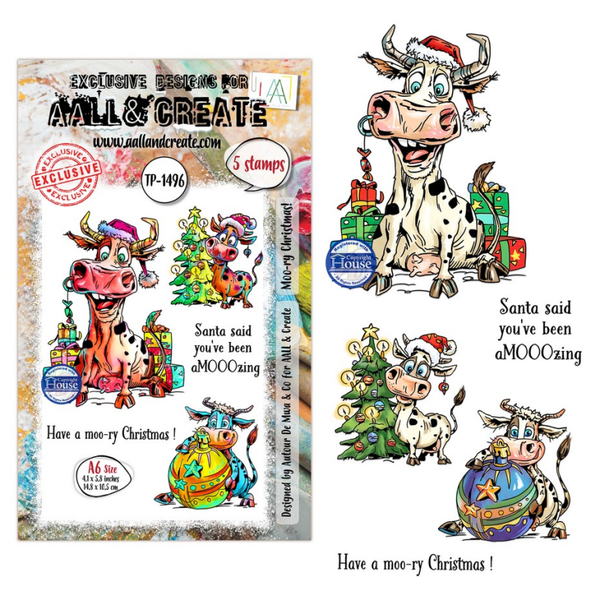 TP-1496 - A6 Stamp Set - Moo-ry Christmas!