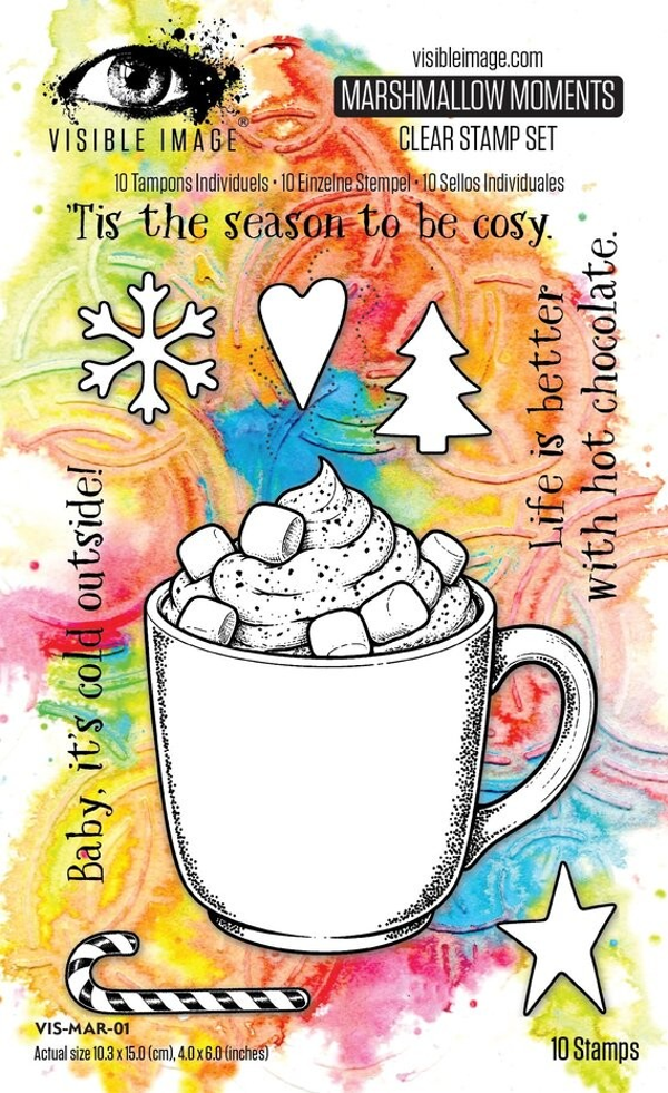 Christmas Wrapped Up 4x6 Inch Stamp Set Marshmallow Moments by Mark Alexander