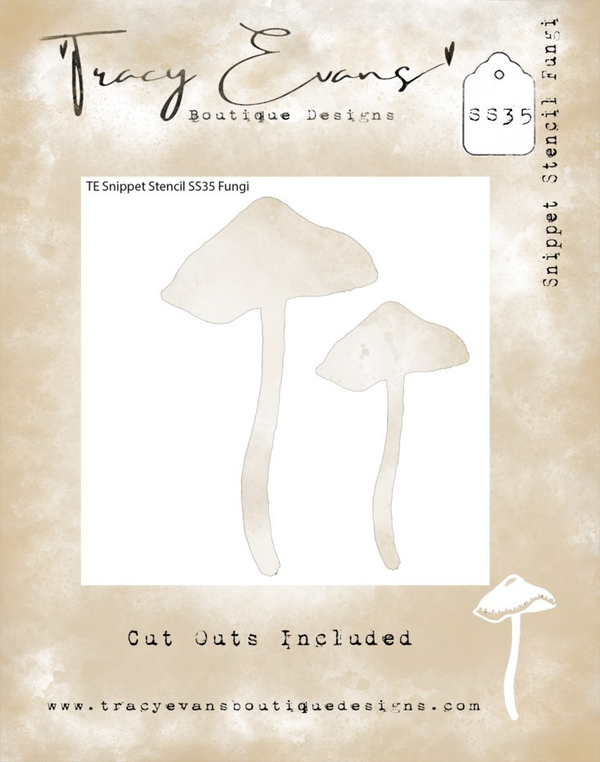 Fungi 4x4 Inch Snippet Stencil (SS035)
