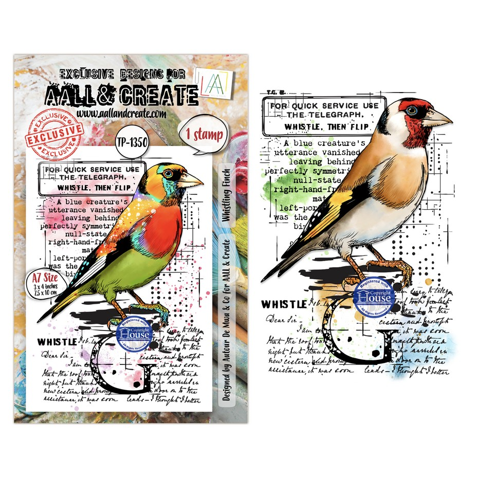 Hearted Nature A7 Stamp Sets Whistling Finch by Autour De Mwa & Co