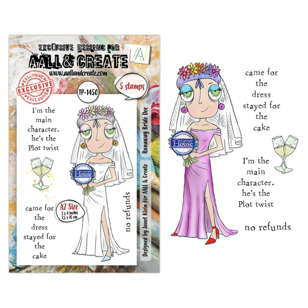 Creative Types A7 Stamp Sets Runaway Bride Dee by Janet Klein