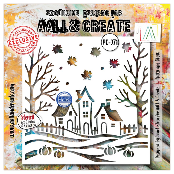 Fall into Fall 6x6 Inch Stencil Autumn Glow pc-271