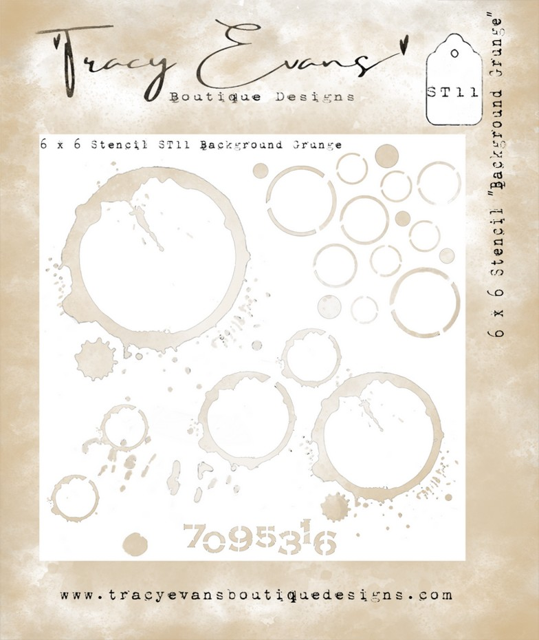 Background Grunge 6x6 Inch Stencil (ST011)