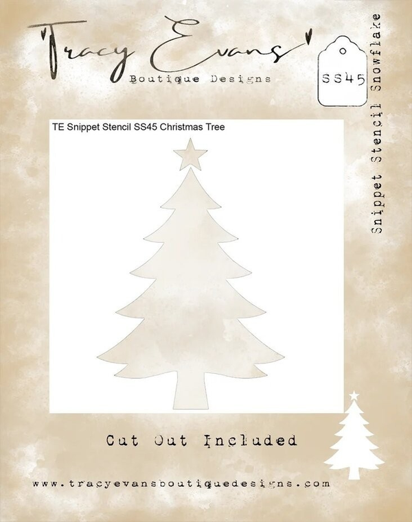 Christmas Tree 4x4 Inch Snippet Stencil (SS045)