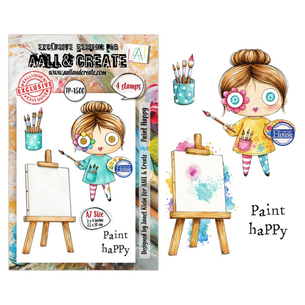 Creative Types A7 Stamp Sets Paint Happy by Janet Klein