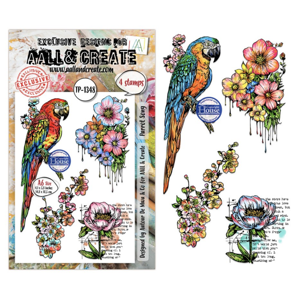 Hearted Nature A6 Stamp Sets Parrot Song by Autour De Mwa & Co