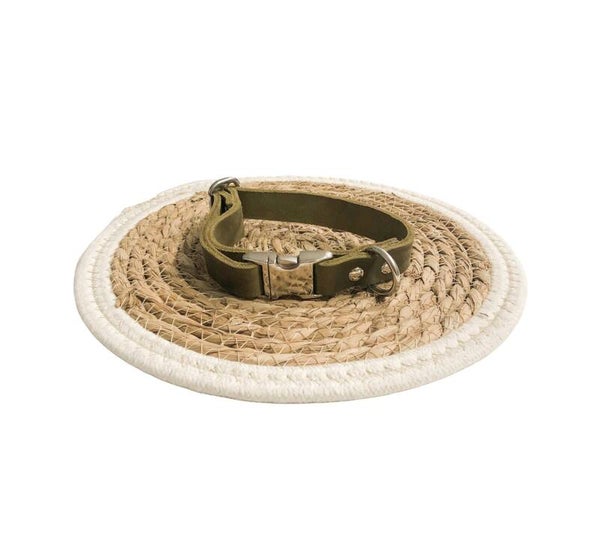 Leren Halsband | Olive Groen