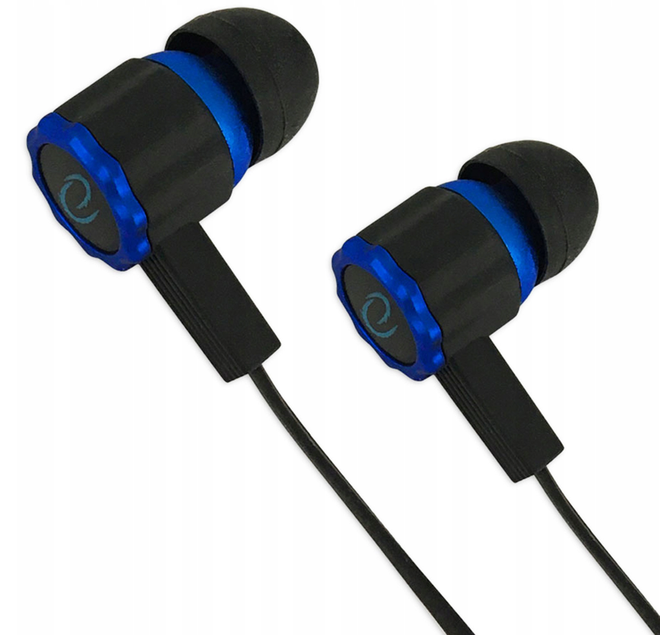 In-Ear Kopfhörer Gaming Ohrhörer 3,5mm Klinke mit Mikrofon Blau Stereo