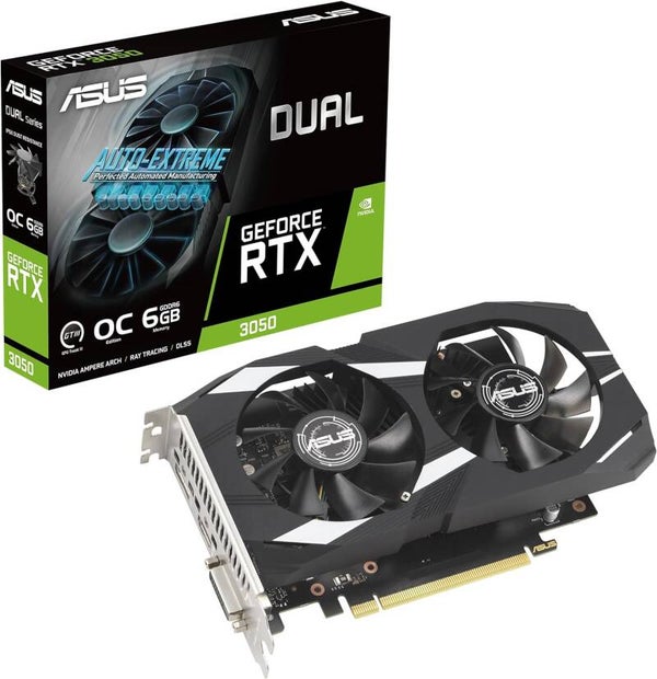 ASUS GeForce RTX 3050 OC 6GB GDDR6 GAMING HDMI DVI DISPLAYPORT PCI-E