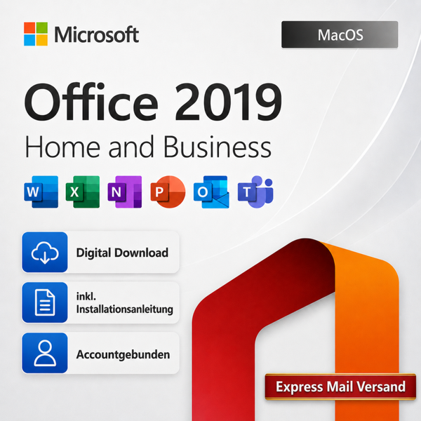 [MacOS] Microsoft Office 2019 Home and Business MacOS Accountgebunden Bind Lebenslang