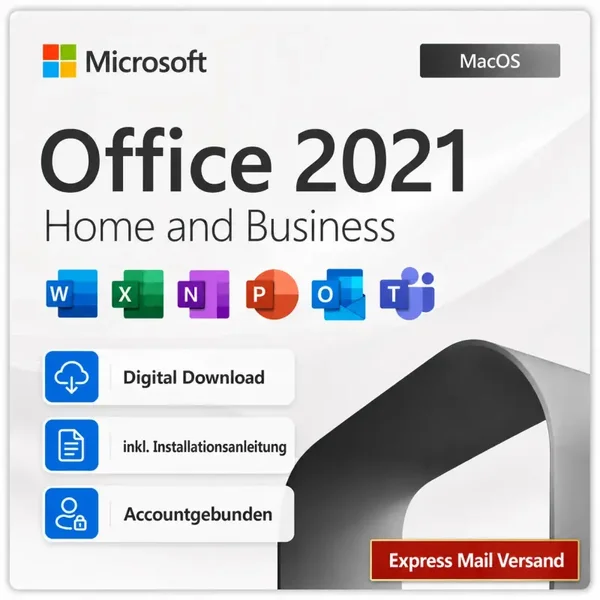 [MacOS] Microsoft Office 2021 Home and Business MacOs Accountgebunden / Bind Lebenslang
