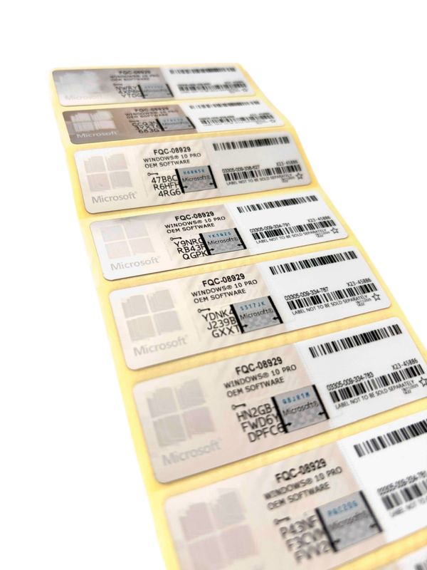 WINDOWS 10 PRO KEY OEM AUFKLEBER COA STICKER PRODKUTSCHLÜSSEL DAUERLIZENZ LIZENZ