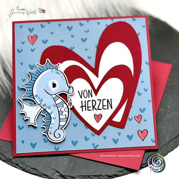 Volles Herz - Karte quadratisch