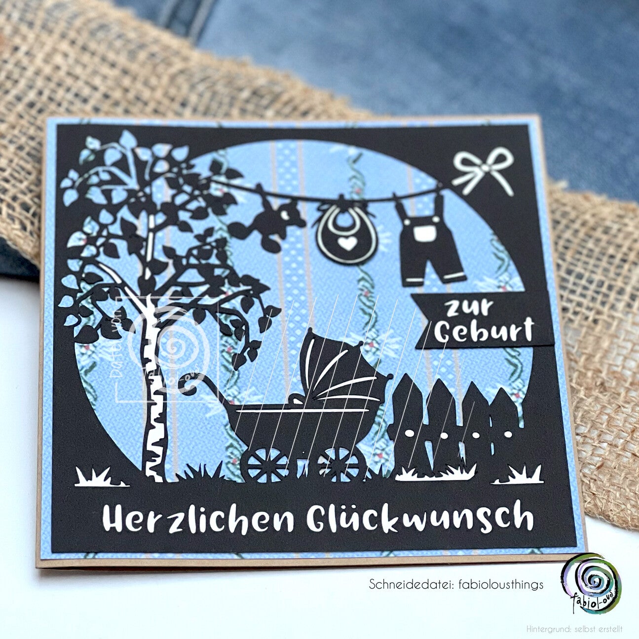 Silhouettenkarte Geburt