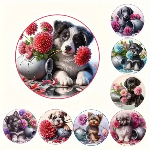 Kaffee - Teetassen Untersetzer Hunde bemalt ( 2 ) Setpreis