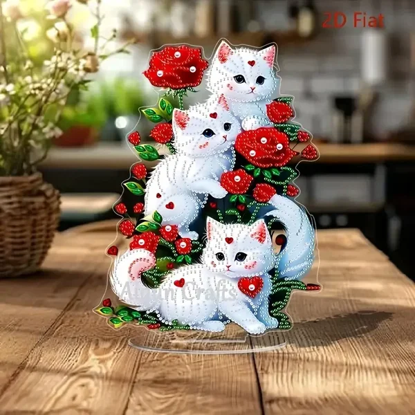 Dekoratives Standbild Weiße Katzen