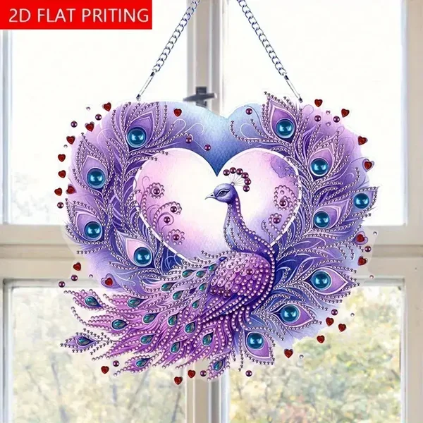 Fensterbild Lila Pfau