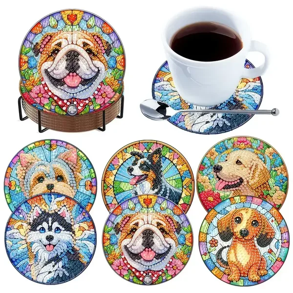 Kaffee - Teetassen Untersetzer Hunde ( 2 ) Setpreis