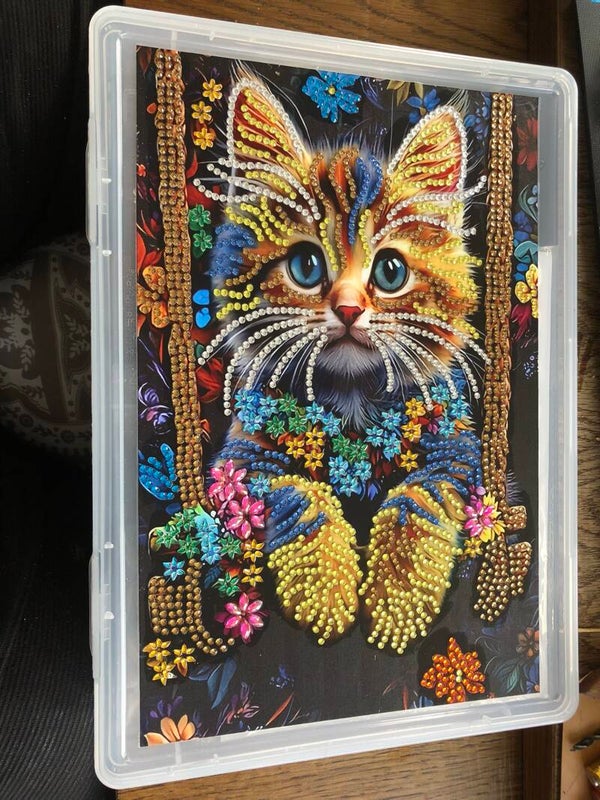 Aufbewahrungsbox Katze Blumen