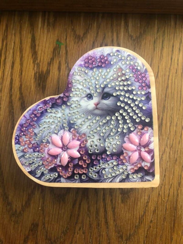 Teelichthalter weiße Katze