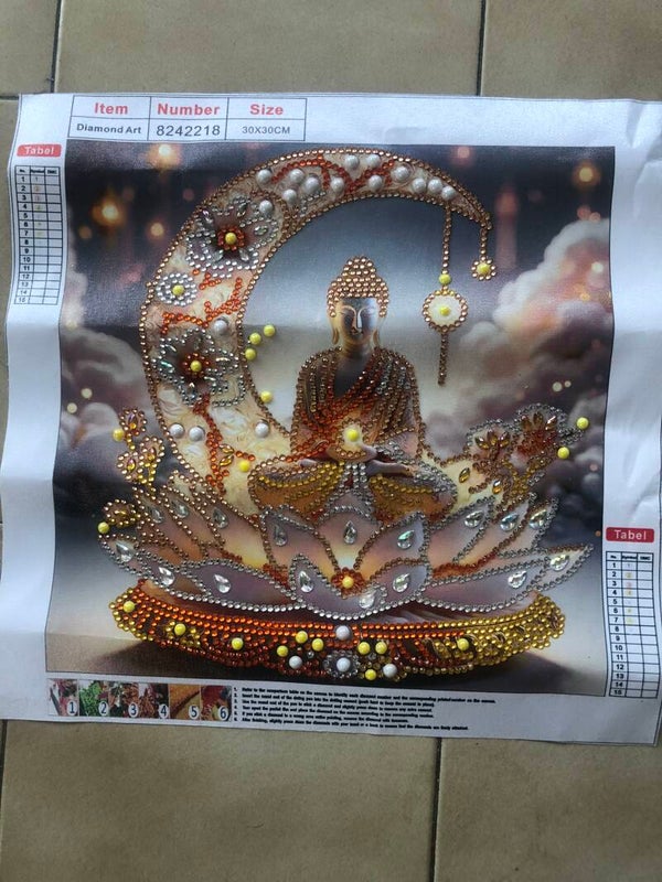 Bild Buddha Lotus Mond