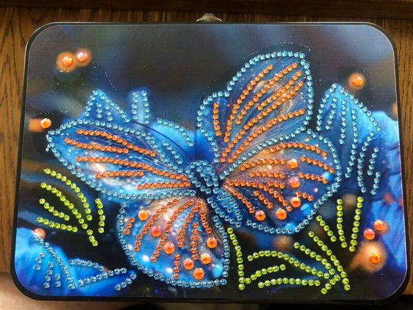 Aufbewahrungsbox mit Schloss Blauer Fammen Schmetterling